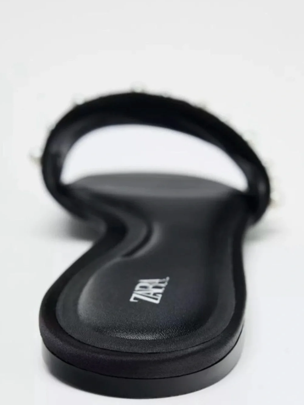 Zara Black Pearl-Embellished Slide Sandals - Picture 5 of 5